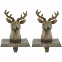 Northlight Set of 2 Brown Reindeer Head Christmas Stocking Holders 5.75