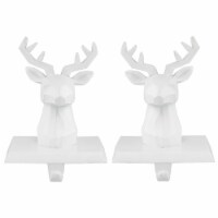 Northlight Set of 2 White Reindeer Head Christmas Stocking Holders 6