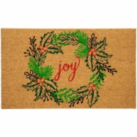 Northlight Natural Coir Joy Wreath Christmas Doormat 18 x 30
