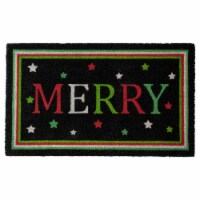 Northlight Black Coir Merry Christmas Doormat 18 X 30
