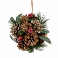 Northlight 6 Green Mixed Foliage, Pinecone and Berries Hanging Christmas Ball Ornament