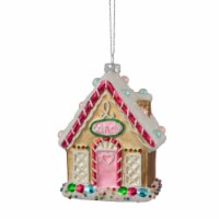 Northlight 4.5 Glittered Gingerbread House Glass Christmas Ornament