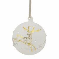 Northlight 4.5  Reindeer Frosted 'Dreams Come True' Glass Christmas Ornament