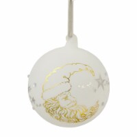 Northlight 4.5 Moon Santa 'Dreams Come True' Frosted Glass Christmas Ornament