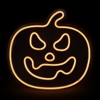 Northlight 15  Orange LED Lighted Neon Style Jack-O-Lantern Halloween Window Silhouette