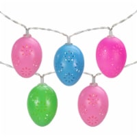 Northlight 10-Count Multi-Color Easter Egg LED String Lights, 4.5ft, Clear Wire