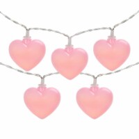 Northlight 10-Count Pink Valentine's Day Heart LED String Lights, 4.5ft, Clear Wire