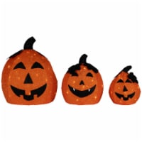 Northlight Set of 3 Spooky Town LED Lighted Jack O' Lantern Outdoor Halloween Decorations