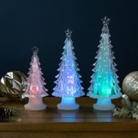 Northlight Set of 3 LED Lighted Color Changing Christmas Tree Tabletop Decorations