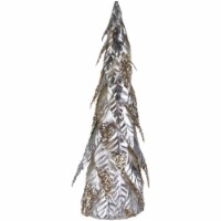Northlight 20 Platinum and Champagne Sequins Table-Top Layered Christmas Cone Tree