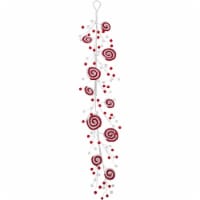 Northlight 30 Candy Cane Swirls and Pom Poms Christmas Garland