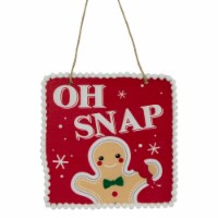 Northlight 6.25 Gingerbread Man OH SNAP Square Christmas Ornament