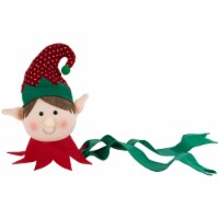 Northlight 16 Plush Red and Green Elf Christmas Tree Topper, Unlit