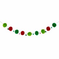 Northlight 46 Green and Red Christmas Wool Beaded Garland - Unlit