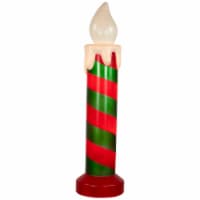 Northlight 20 Lighted Green and Red Striped Blow Mold Candle Outdoor Christmas Decoration