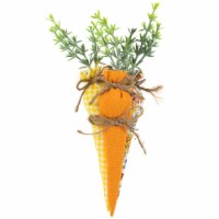 Northlight Fabric Carrot Easter Decorations - 9 - Orange and Yellow - Set of 3 Perspective: Main