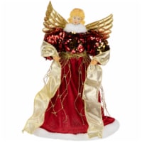 Northlight 12 Red and Metallic Gold Angel Christmas Tree Topper, Unlit