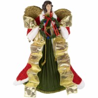 Northlight 18 Red and Green Angel with Wreath Christmas Tree Topper, Unlit