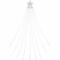 Northlight 12.5' Multicolor LED Waterfall Light Tree and Tree Topper Outdoor Christmas