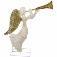 Northlight 48 LED Lighted Gold and Silver Trumpeting Angel Outdoor Christmas Outdoor