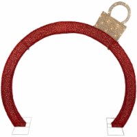 Northlight 4.25' Red LED Lighted Ornament Arch Outdoor Christmas Decoration - Warm White