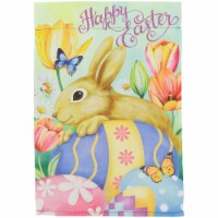 Northlight Bunny and Butterflies Happy Easter Outdoor Garden Flag - 18 x 12.5 Perspective: Main