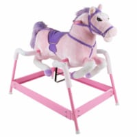 Happy Trails 80-BF035 Spring Rocking Horse Plush Ride on Toy - Pink