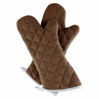 Oven Mitt One Pair Oversized Flame Heat Protection Big Mittens Pot Holders Chocolate