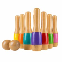Lawn Bowling, 9.5 inch Tall Wooden Lawn Game, Indoor & Outdoor Toy, Adults & Kids,