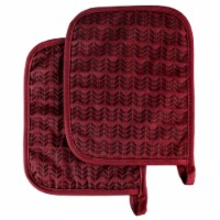 Set of 2 Silicone Grip Non Slip Large Pot Holders Heat Flame Protection Safety Burgundy
