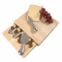 Classic Cuisine 8.6 x 8.25 in. Cheese Board Set with Stainless Steel Tools