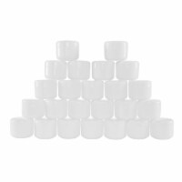 White 2 Ounce Plastic Jar Containers, 24 Pack of Storage Jars with Inner and Outer Lid By