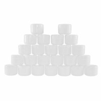 White 4 Ounce Plastic Jar Containers, 24 Pack of Storage Jars Inner and Outer Lid By