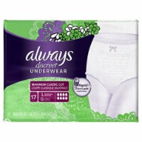 Always Discreet Maximum Absorbency Incontinence Underwear, Large 17 Ea (Pack Of 3)
