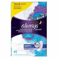 Always Discreet Incontinence Maximum Absorbency Pads, Long 2 Pack