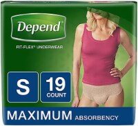 Depend FIT-FLEX Absorbent Underwear, Women's, Tan, Small, 24 to 30 Waist/Hip