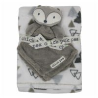 chick pea Plush Fox Baby Blanket & Buddy Set - Grey