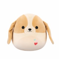 Squishmallows Brown and White Basset Hound With Hearts Plush Perspective: Main