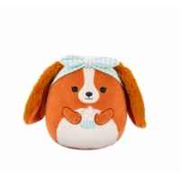 Squishmallows 16" Brown Dog with Blue Bandana Holding Cupcake Plush Toy Perspective: Main