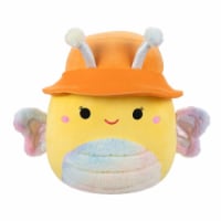 Squishmallows 16" Yellow Butterfly with Fuzzy Rainbow Belly and Bucket Hat Plush Toy Perspective: Main