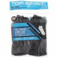 Top Spirit Men's Full Comfort Low Cut Socks - Black/White - 5 Pack