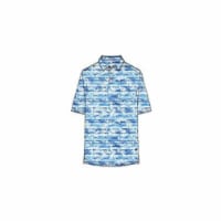 Caribbean Joe Short Sleeve Washed Out Striped Leaves - XXl Perspective: Main