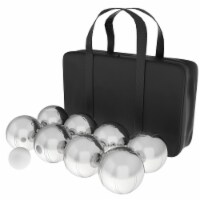 Petanque Boules Set for Bocce Ball 8 Steel Tossing Balls in Case Backyard Game
