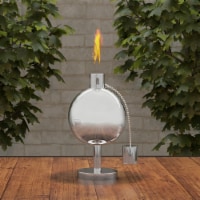 10 Inch Round Tabletop Torch Lamp Stainless Steel Outdoor Fuel Canister Flame Light for