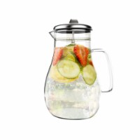 Classic Cuisine 82-KIT1071 64 oz Glass Pitcher Carafe with Stainless Steel Filter Lid Heat Re
