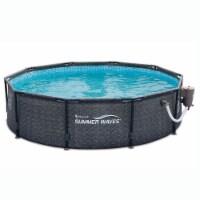 Summer Waves 10' x 30  Outdoor Round Frame Above Ground Swimming Pool with Pump