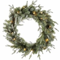 Noma 24 Frosted Fir Artificial Indoor Battery Operated Pre Lit Holiday Wreath