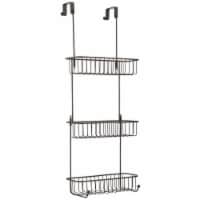 mDesign Metal Over Shower Door Caddy, Bathroom Storage Organizer