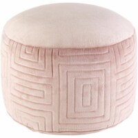 Surya AIPF001-202012 12 x 20 x 20 in. Arianna Removable Cover Pouf - Rose