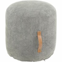 Surya FDPF001-202018 18 x 20 x 20 in. Frederick Removable Cover Pouf - Charcoal & Light Gray